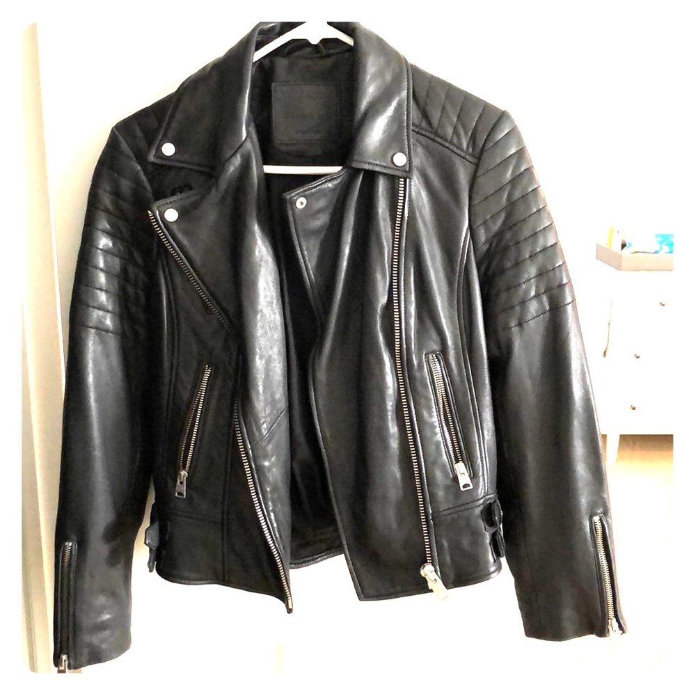 All Saints Papin Biker Leather Jacket